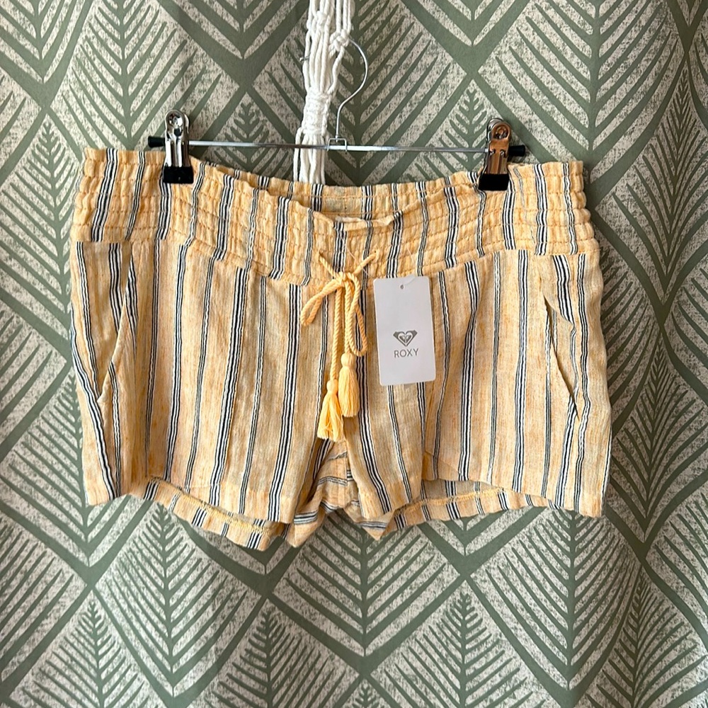 NWT Roxy Oceanside Linen Blend Shorts Size M
